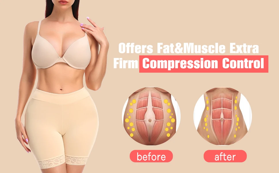 POP CLOSETS Women Hip Padded Booty Lifter Shapewear Thicker Enhancer Removable 4 Pads Control Panty for Bigger Butt