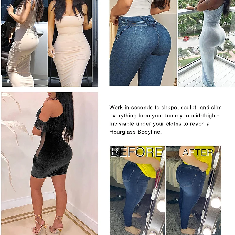POP CLOSETS Women Hip Padded Booty Lifter Shapewear Thicker Enhancer Removable 4 Pads Control Panty for Bigger Butt