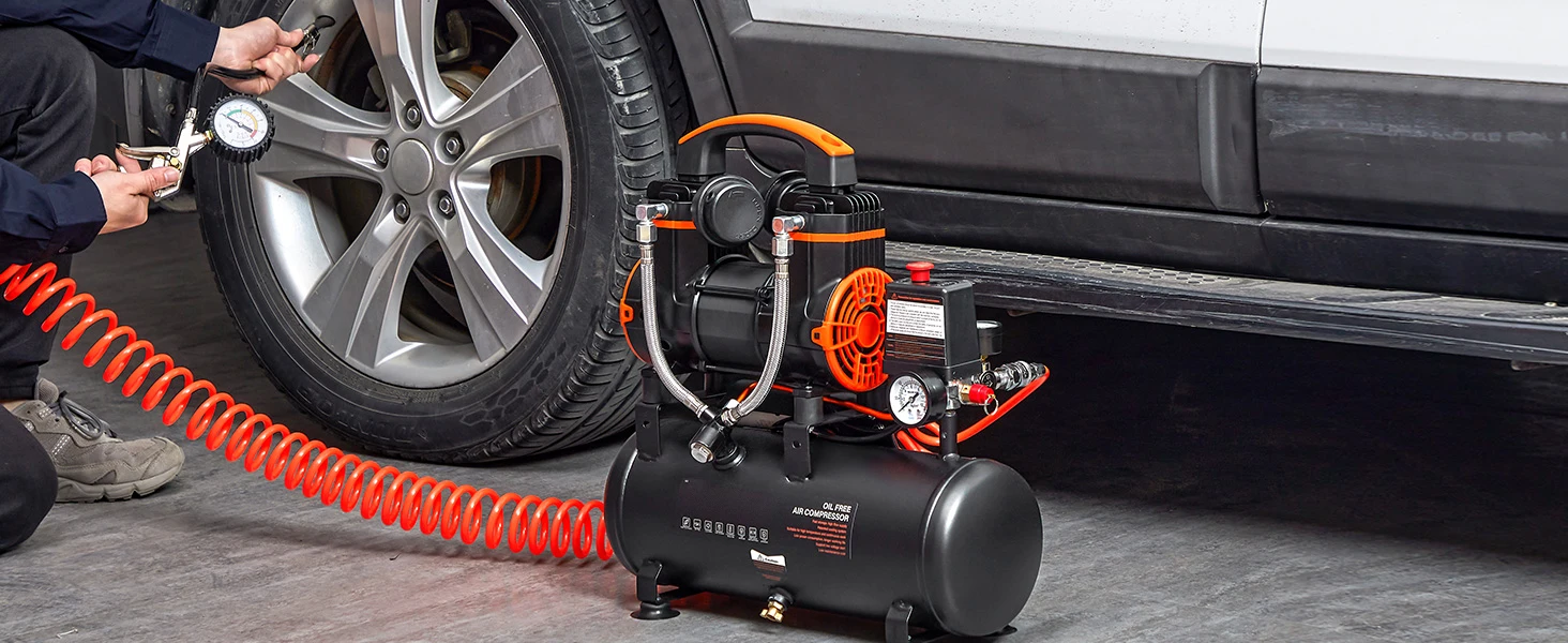 SucceBuy Air Compressor 900W 1450W 1800W Oil-free Portable Air Pump for Repair Tire Inflation Woodwork Nailing Compressor