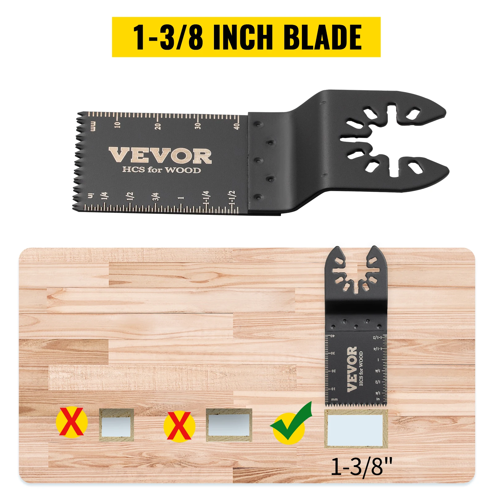 SucceBuy 100PCS Oscillating Saw Blades Quick Release Multitool Blades Kit HCS Tool Blades Cut Cutter for Wood Plastic Metal Nail