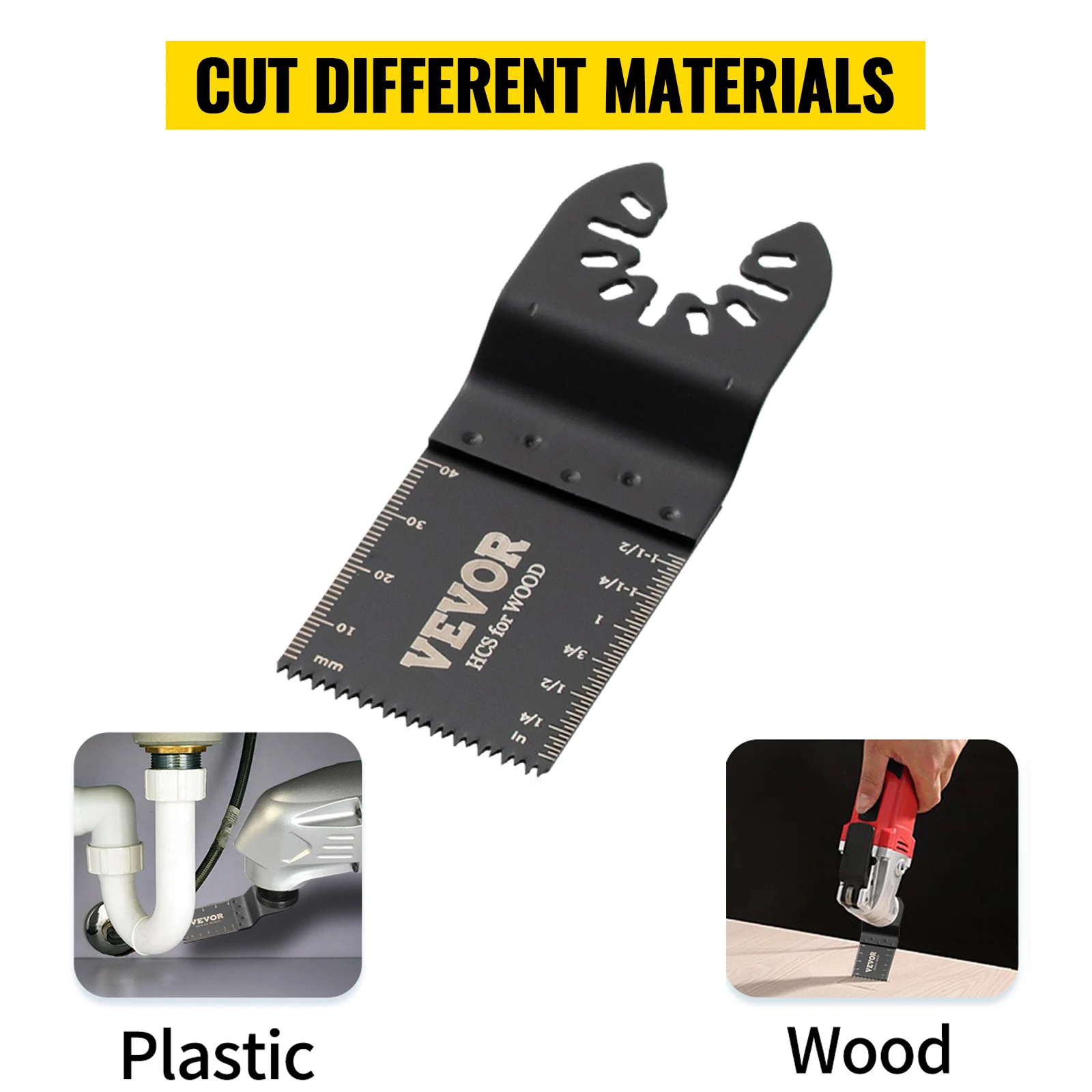SucceBuy 100PCS Oscillating Saw Blades Quick Release Multitool Blades Kit HCS Tool Blades Cut Cutter for Wood Plastic Metal Nail