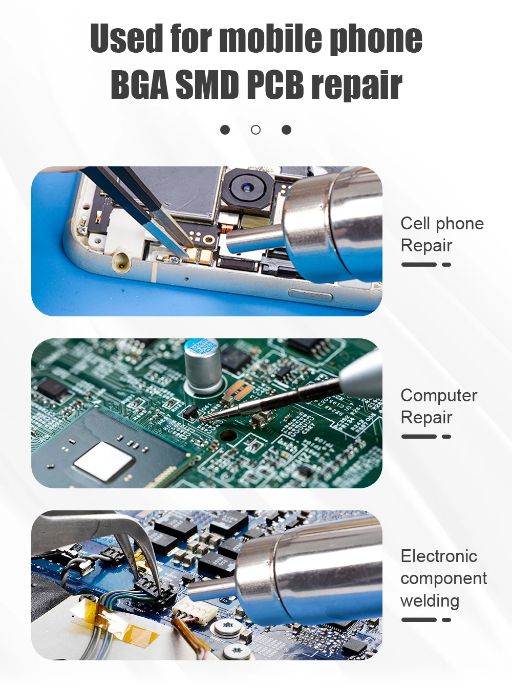 JCD 8898 750W Soldering Station 2 in 1 LCD Digital display Rework Welding Station Kit Soldering Iron Hot Air Repair Solder tools