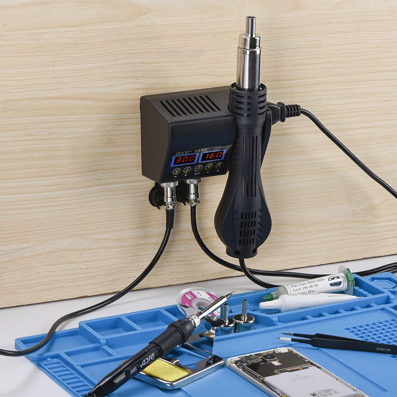 JCD 8898 750W Soldering Station 2 in 1 LCD Digital display Rework Welding Station Kit Soldering Iron Hot Air Repair Solder tools