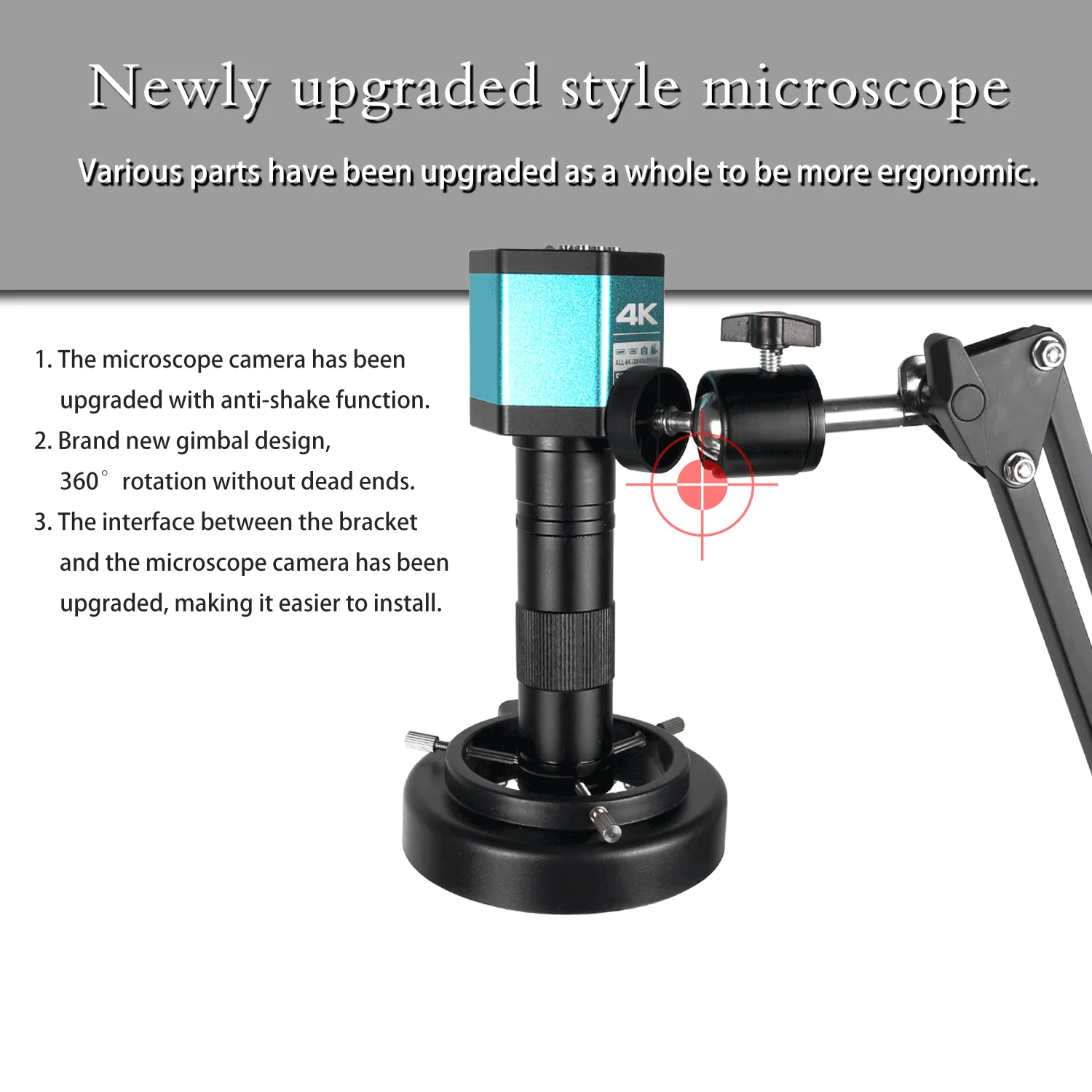 YIZHAN Digital Microscope 4K FULL HD HDMI VGA 1080P Industrial Camera C-Mount Via Type Measurement 150x Lens For Soldering Phone