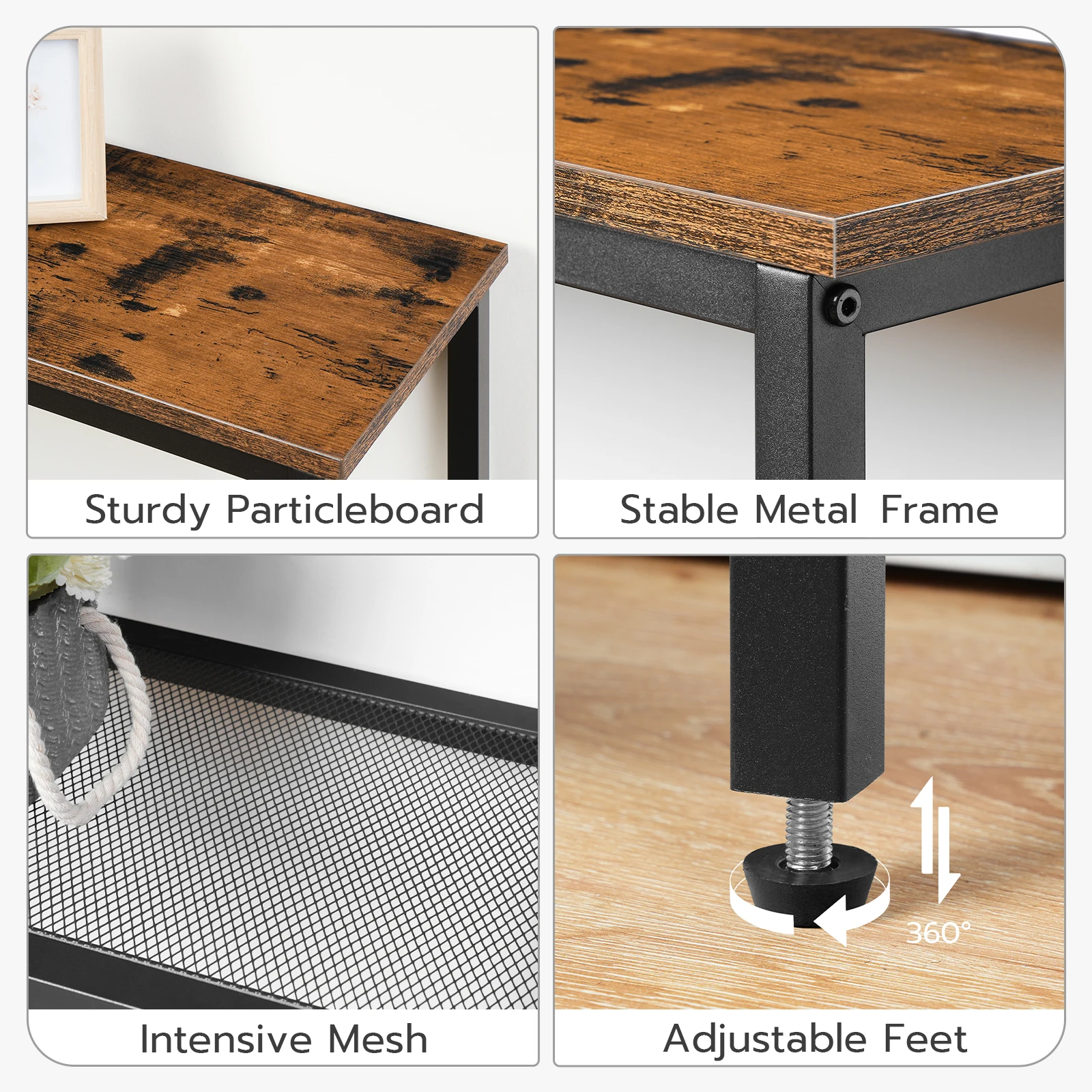29.5" Narrow Console Table 3-Tier Entryway Table Thin Sofa Table with Shelves Side Table