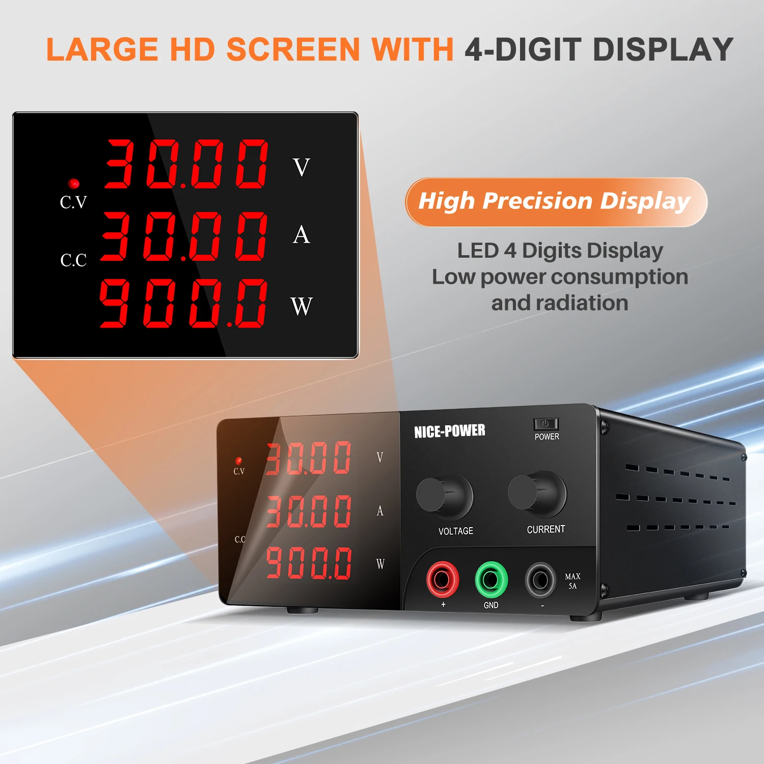 30V 30A 20A 60V 10A Lab Bench Power Supply 900W Digital Adjustable Regulated DC Power Supply Variable Voltage Shipping From USA