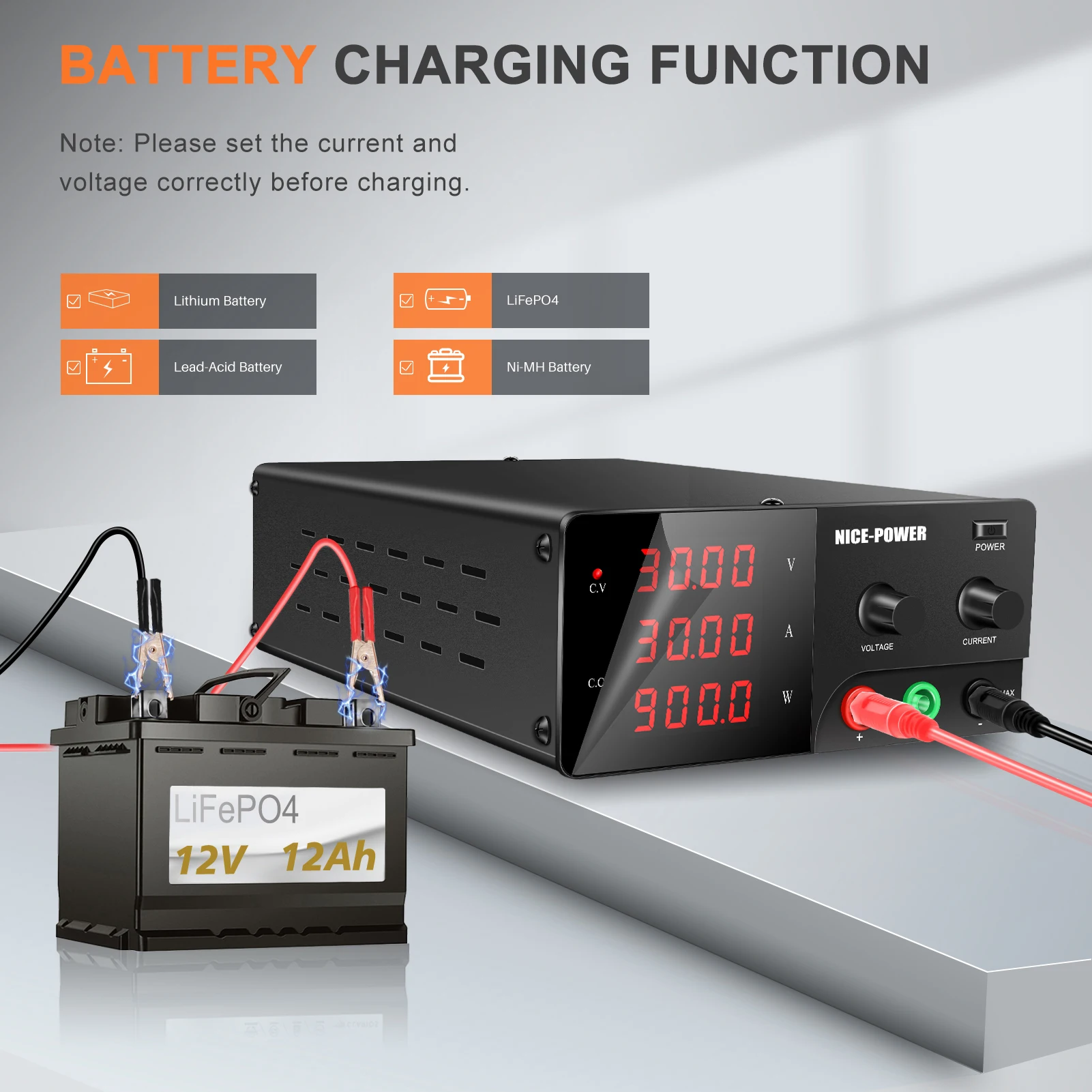 30V 30A 20A 60V 10A Lab Bench Power Supply 900W Digital Adjustable Regulated DC Power Supply Variable Voltage Shipping From USA