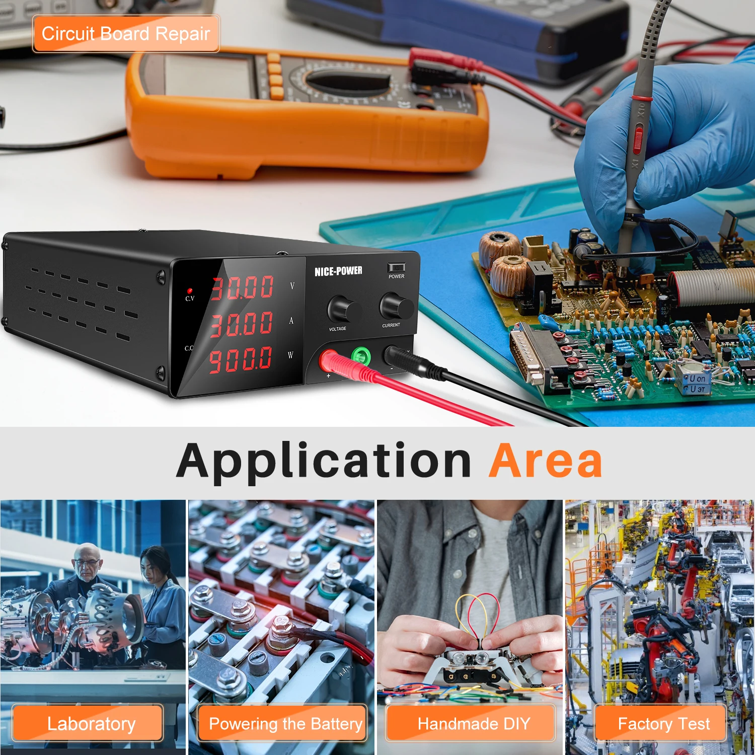 30V 30A 20A 60V 10A Lab Bench Power Supply 900W Digital Adjustable Regulated DC Power Supply Variable Voltage Shipping From USA