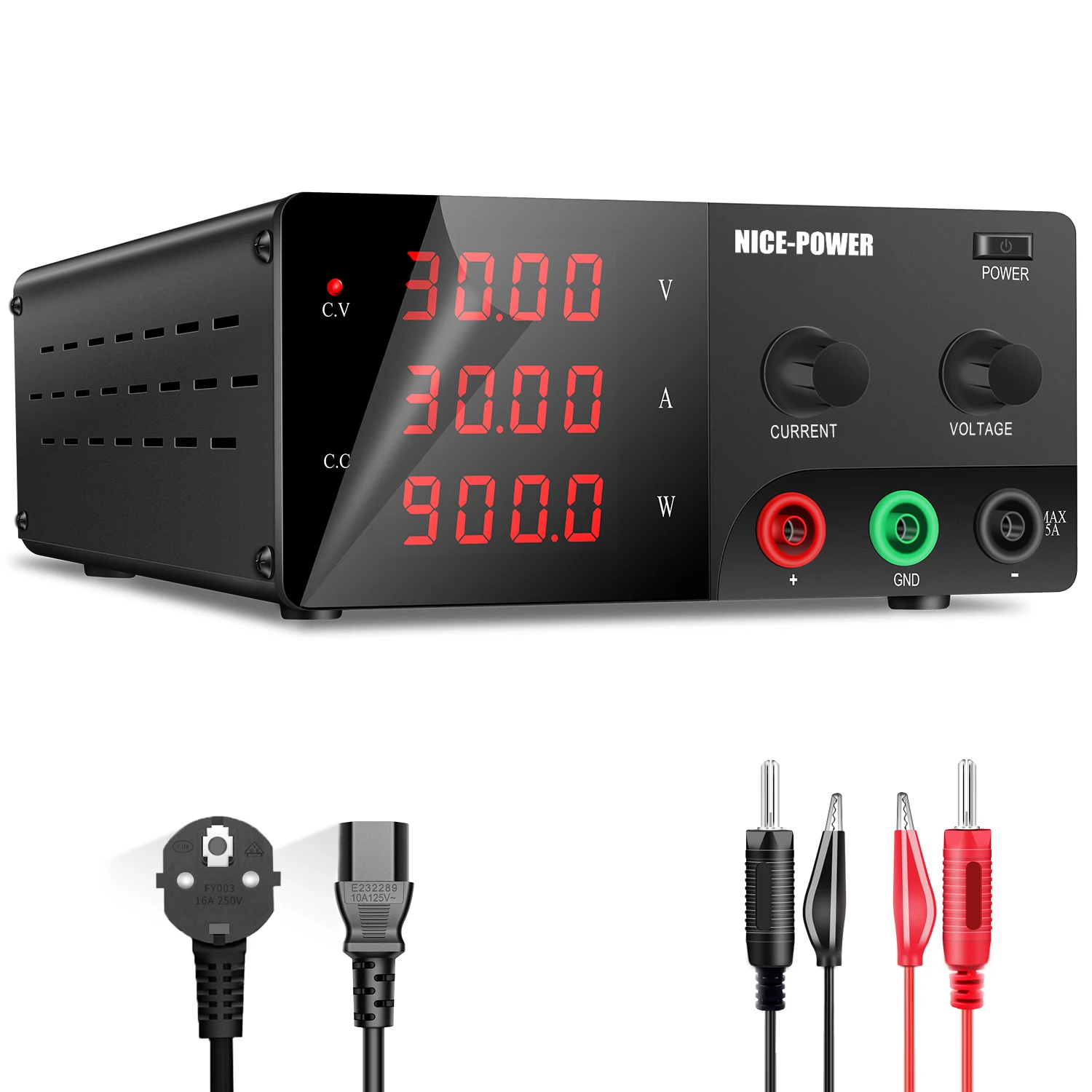 30V 30A 20A 60V 10A Lab Bench Power Supply 900W Digital Adjustable Regulated DC Power Supply Variable Voltage Shipping From USA