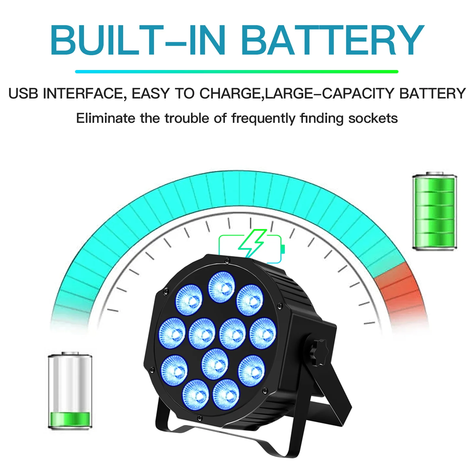 U'King 4PCS 18W 4in1 LED Par Light 12 LED RGBW DMX512 Flat Stage Light Effect Sound Activated Lamp for DJ Disco Party Bar Show