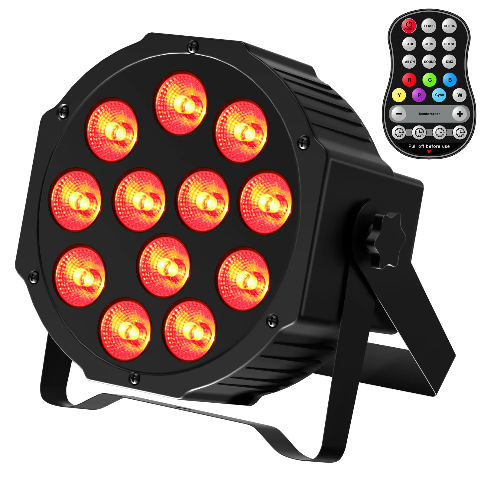 U'King 4PCS 18W 4in1 LED Par Light 12 LED RGBW DMX512 Flat Stage Light Effect Sound Activated Lamp for DJ Disco Party Bar Show