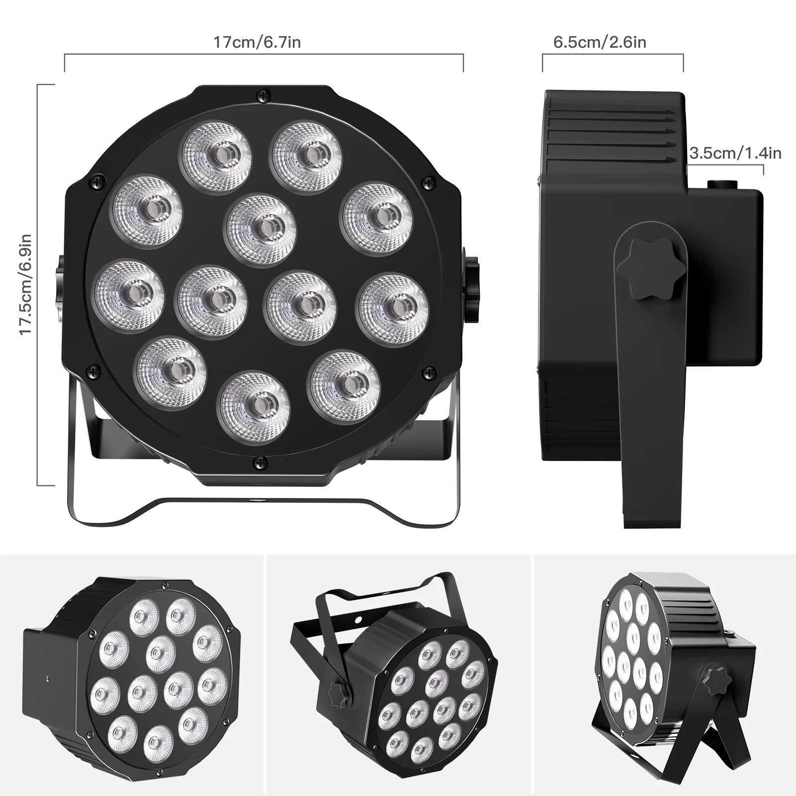 U'King 4PCS 18W 4in1 LED Par Light 12 LED RGBW DMX512 Flat Stage Light Effect Sound Activated Lamp for DJ Disco Party Bar Show