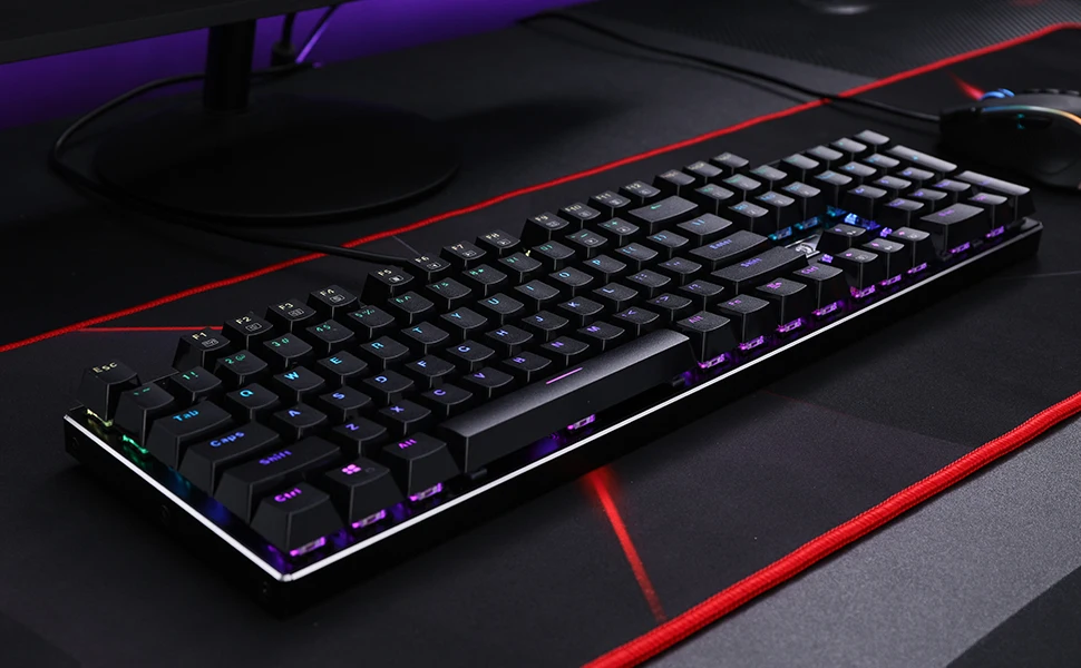 Redragon K660 (K556 TKL) RGB LED Backlit Wired 104 Keys Hot-Swap Noise Absorbing Foams Mechanical Gaming Keyboard, Red Switch
