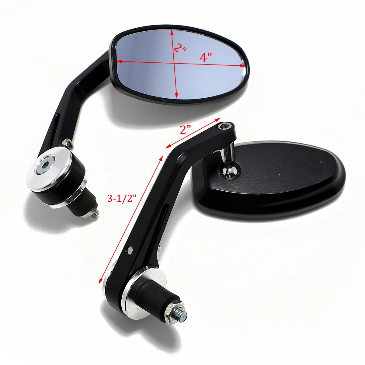 1 Pair Universal Motorcycle 7/8" Handle Bar End Rearview Side Mirrors For Ducati Honda Yamaha Rear View Mirrors Aluminum