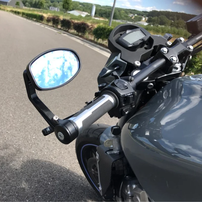 1 Pair Universal Motorcycle 7/8" Handle Bar End Rearview Side Mirrors For Ducati Honda Yamaha Rear View Mirrors Aluminum