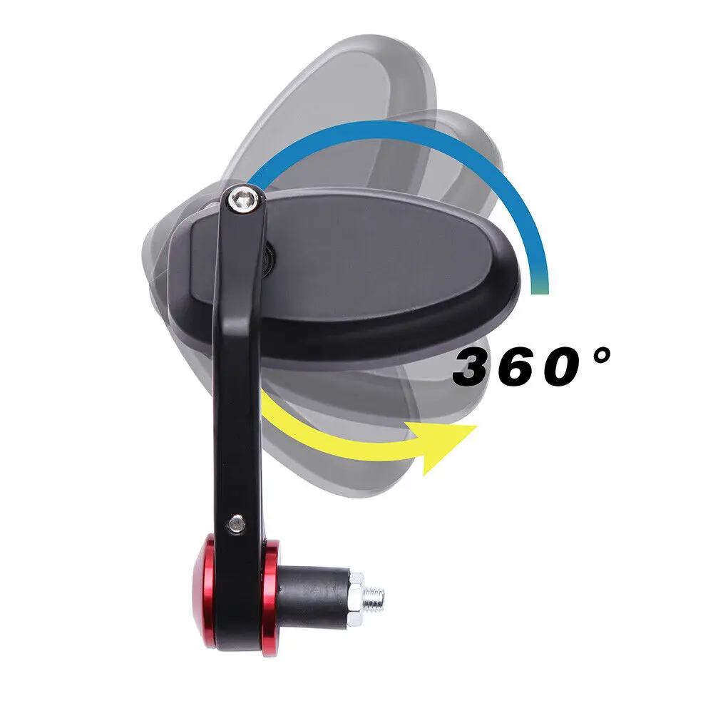 1 Pair Universal Motorcycle 7/8" Handle Bar End Rearview Side Mirrors For Ducati Honda Yamaha Rear View Mirrors Aluminum
