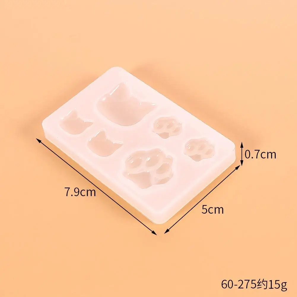 Small Cat Claw Crystal Epoxy Resin DIY Silicone Mold Cat Face Cat Claw Keychain Jewelry Pendant Mold