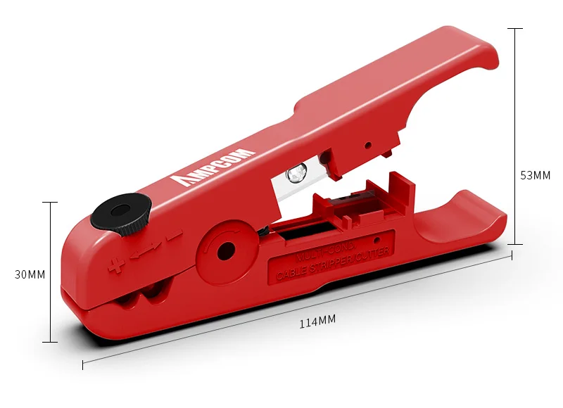 AMPCOM Wire Stripper Ethernet Cable Cutter Round Cable Cutting Tool Lan Cable Stripping Tool for CAT7 CAT6 CAT5E CAT5 Round Wire