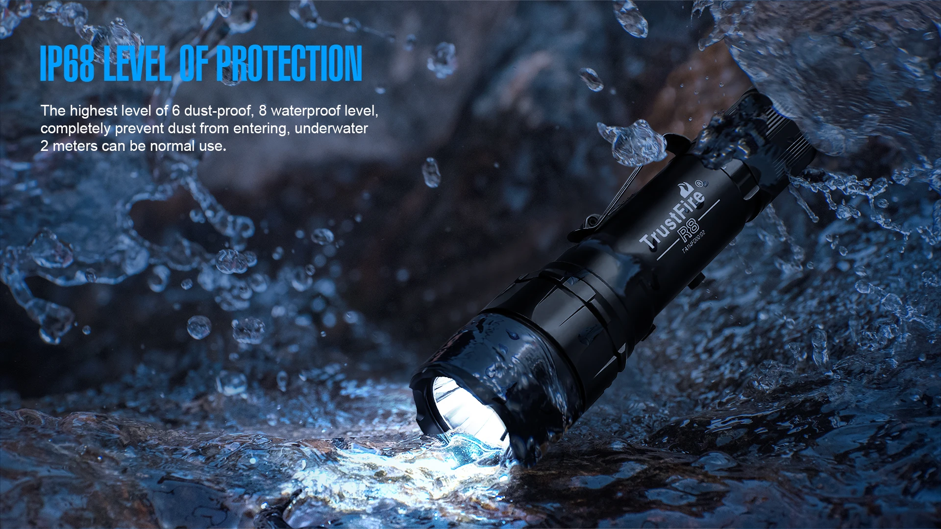 TrustFire R8 Army Tactical Flashlight 1700 Lumen 350 Meters Self Defense 18650 Battery Powerful Torch LED Lamp Hunting Lighting