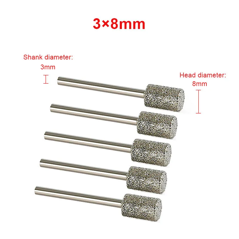 3mm-20mm Stone Grinding Burr Grinding 3/6mm Shank Grinding Head for for Dremel Rotary Stone Gemstone Carving