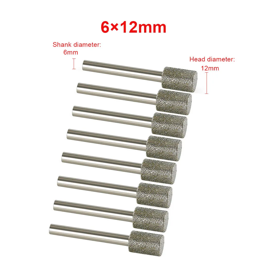 3mm-20mm Stone Grinding Burr Grinding 3/6mm Shank Grinding Head for for Dremel Rotary Stone Gemstone Carving