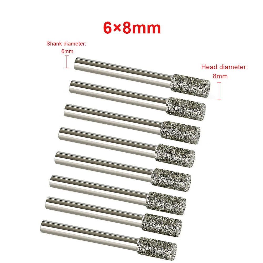 3mm-20mm Stone Grinding Burr Grinding 3/6mm Shank Grinding Head for for Dremel Rotary Stone Gemstone Carving