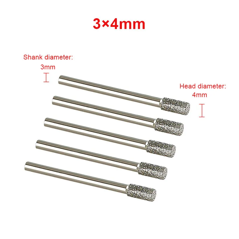 3mm-20mm Stone Grinding Burr Grinding 3/6mm Shank Grinding Head for for Dremel Rotary Stone Gemstone Carving