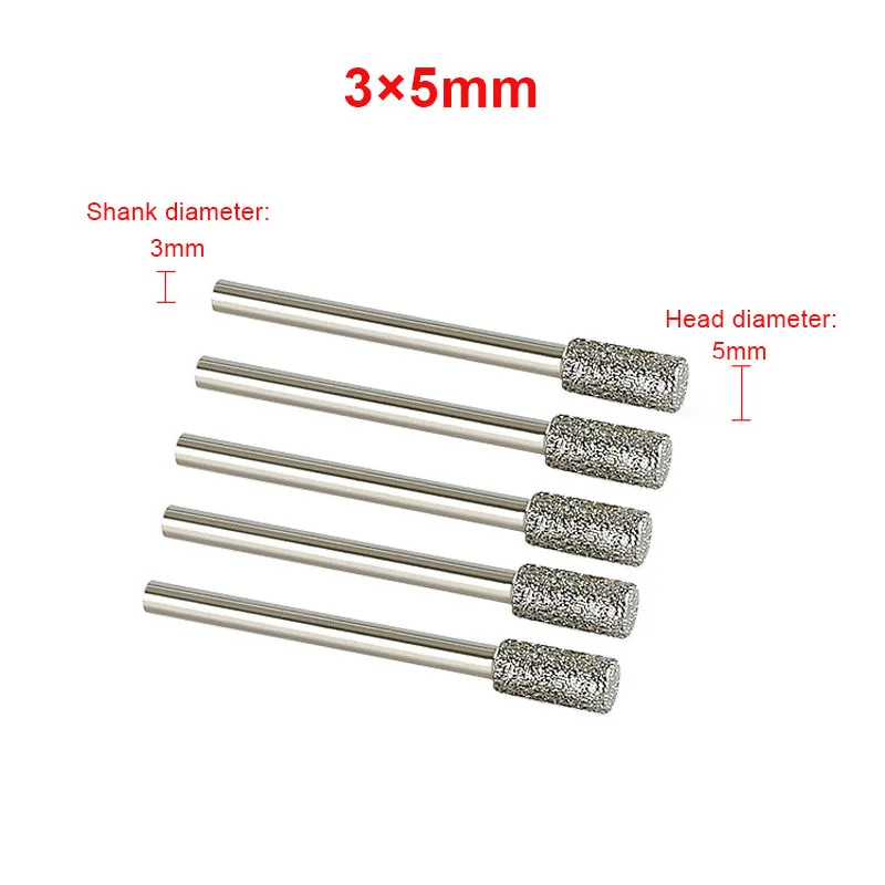 3mm-20mm Stone Grinding Burr Grinding 3/6mm Shank Grinding Head for for Dremel Rotary Stone Gemstone Carving