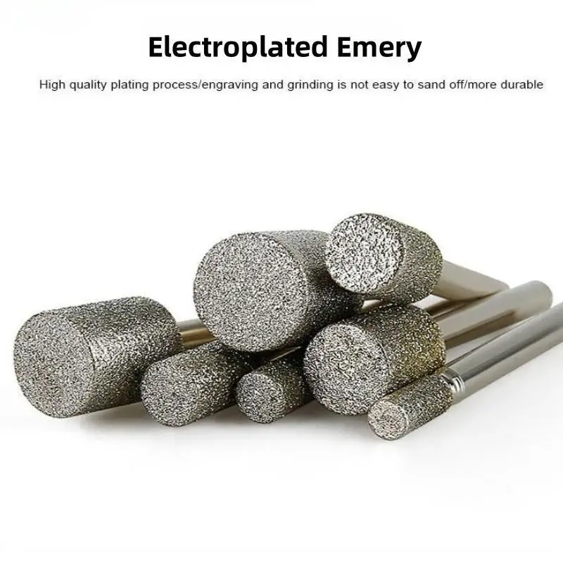 3mm-20mm Stone Grinding Burr Grinding 3/6mm Shank Grinding Head for for Dremel Rotary Stone Gemstone Carving