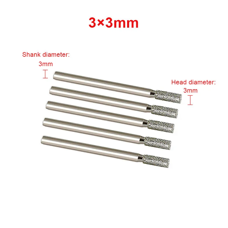 3mm-20mm Stone Grinding Burr Grinding 3/6mm Shank Grinding Head for for Dremel Rotary Stone Gemstone Carving