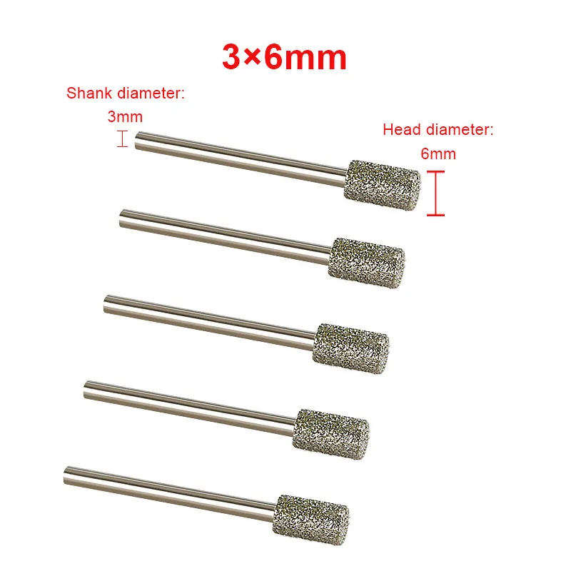 3mm-20mm Stone Grinding Burr Grinding 3/6mm Shank Grinding Head for for Dremel Rotary Stone Gemstone Carving