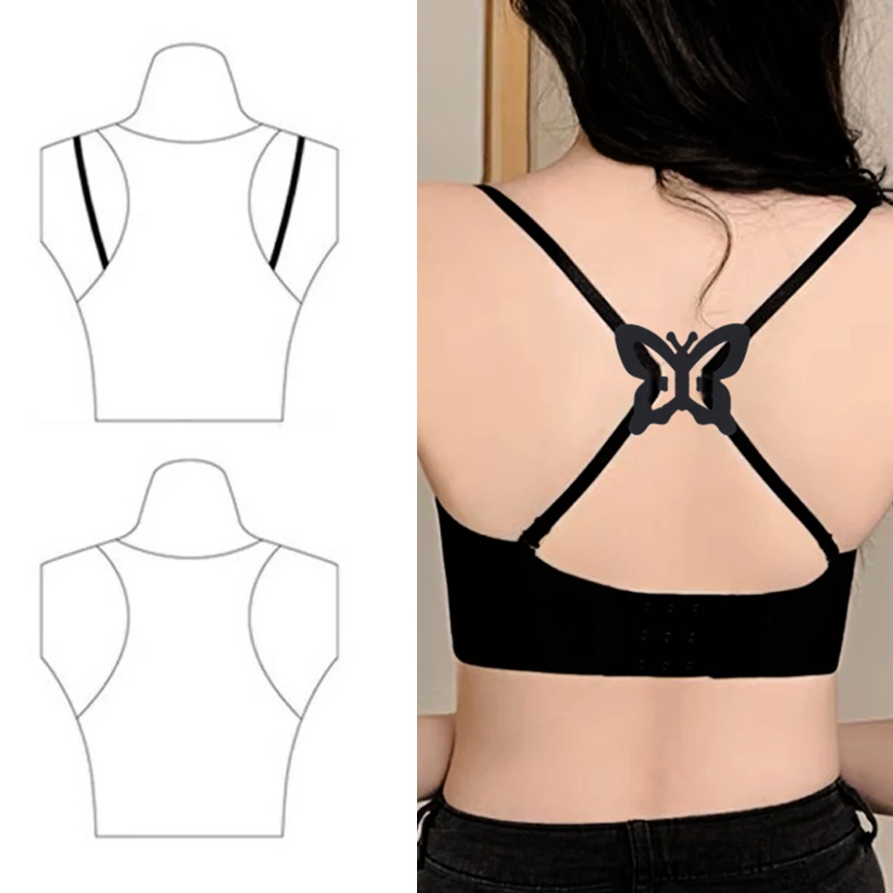 Invisible Bra Non-slip Buckle Underwear Back Shoulder Strap Cross Holders Adjustable Underwear Clips Women Intimates Accessories