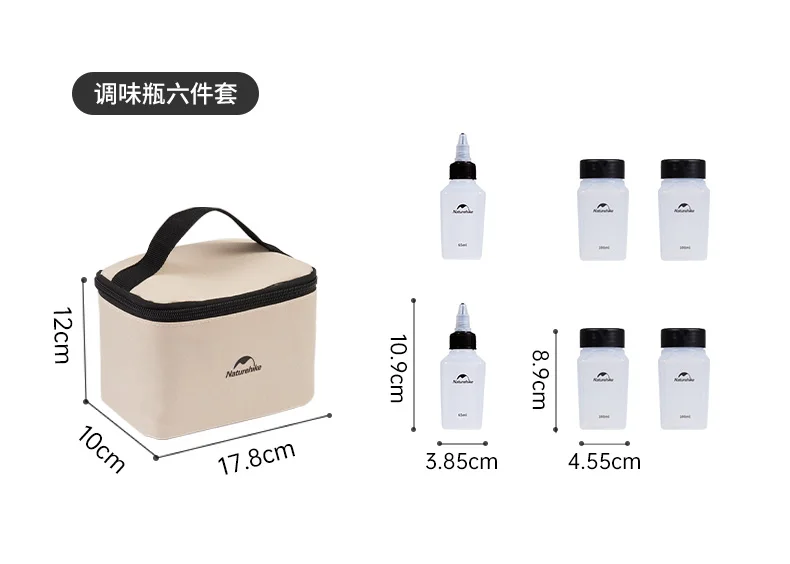Naturehike Seasoning Jar 8pcs Spice Container Set Portable Outdoor Picnic Seasoning Bottle Camping Cookware Set Seasoning Bottle