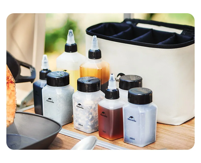 Naturehike Seasoning Jar 8pcs Spice Container Set Portable Outdoor Picnic Seasoning Bottle Camping Cookware Set Seasoning Bottle
