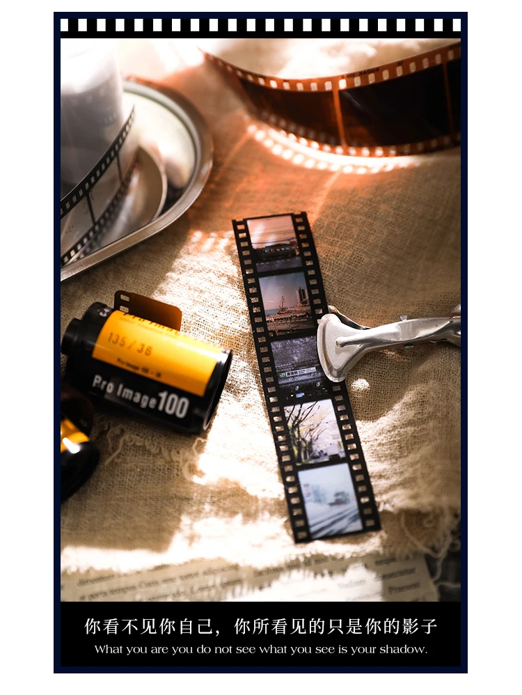 25mm*2m Retro Film Theme PET Tapes DIY Scrapbooking Collage Stationery Decor Journalling Materials Ins Adhesive Tapes