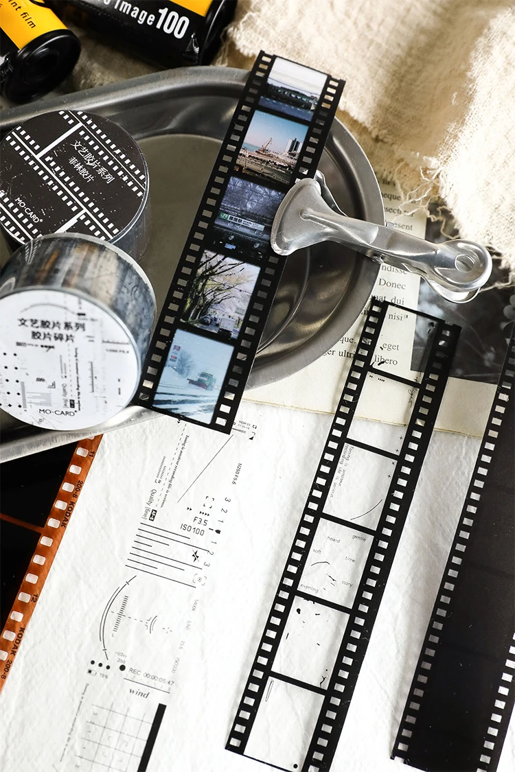 25mm*2m Retro Film Theme PET Tapes DIY Scrapbooking Collage Stationery Decor Journalling Materials Ins Adhesive Tapes
