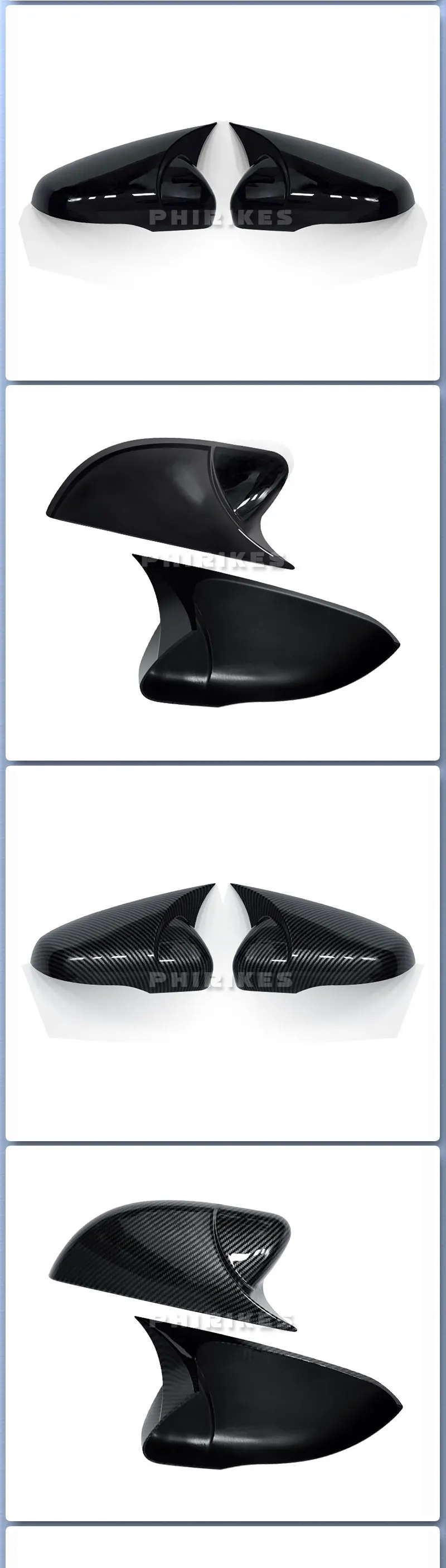 For VW Golf MK6 MK7 7.5 GTI R GTD Base 2009-2020 2Pcs Side RearView Mirror Cover Caps Mirror Tools Case Gloss Black Tuning New