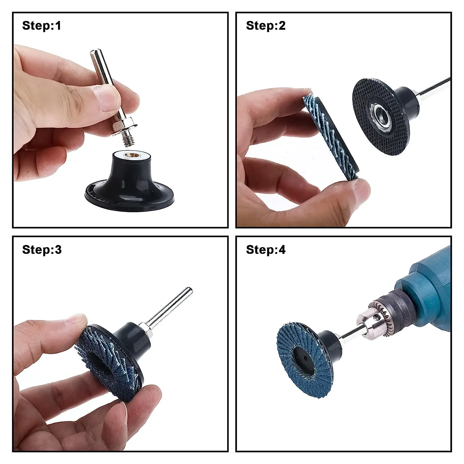 6/10/22/42 Pcs 2 Inch Quick Change Roll Lock Flap Disc 40/60/ 80/120 Grit Sanding with Pad Holder Conditioning Disc for Grinding