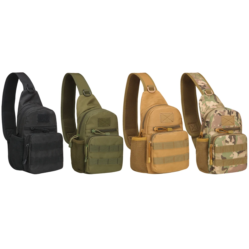 Outdoor Tactical Camouflage Kettle Chest Pack Bags Men Hiking Backpack Nylon Hunting Fishing Molle Army Trekking Shoulder Bag