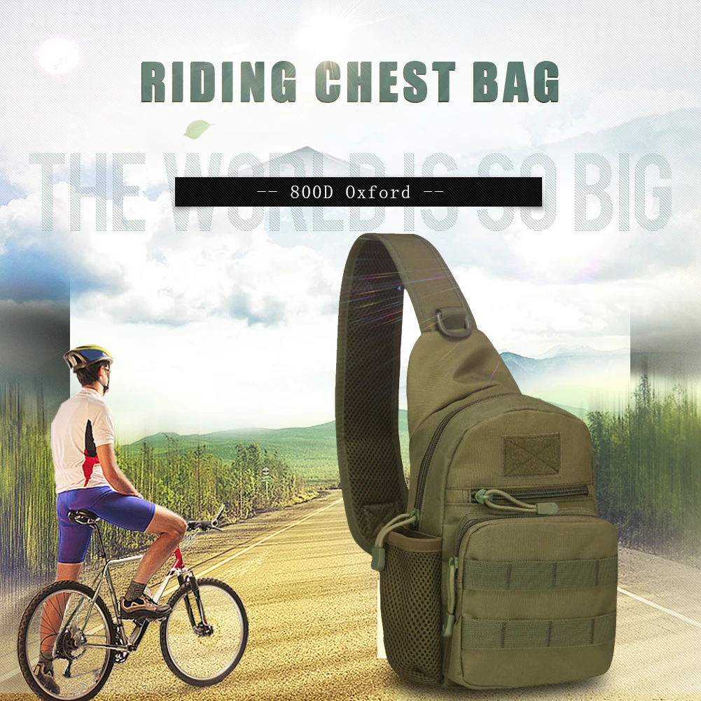 Outdoor Tactical Camouflage Kettle Chest Pack Bags Men Hiking Backpack Nylon Hunting Fishing Molle Army Trekking Shoulder Bag
