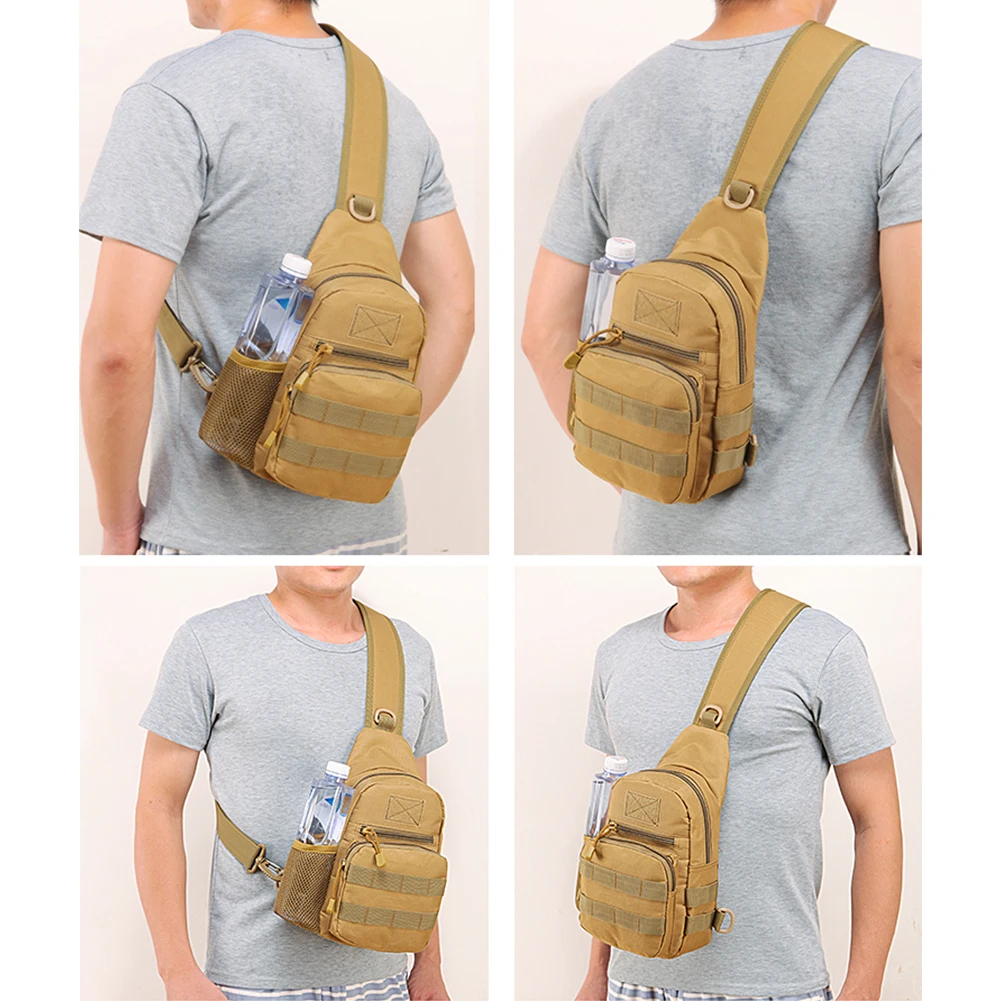 Outdoor Tactical Camouflage Kettle Chest Pack Bags Men Hiking Backpack Nylon Hunting Fishing Molle Army Trekking Shoulder Bag