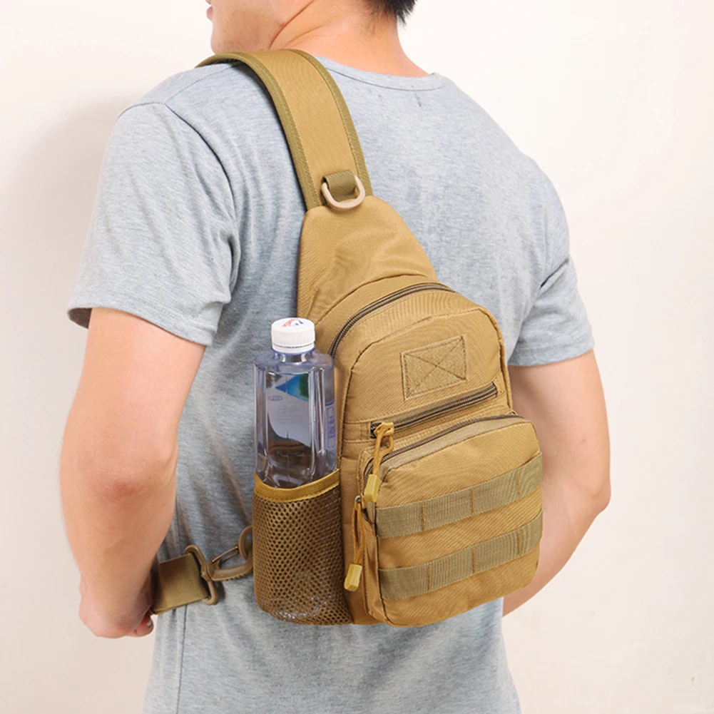 Outdoor Tactical Camouflage Kettle Chest Pack Bags Men Hiking Backpack Nylon Hunting Fishing Molle Army Trekking Shoulder Bag