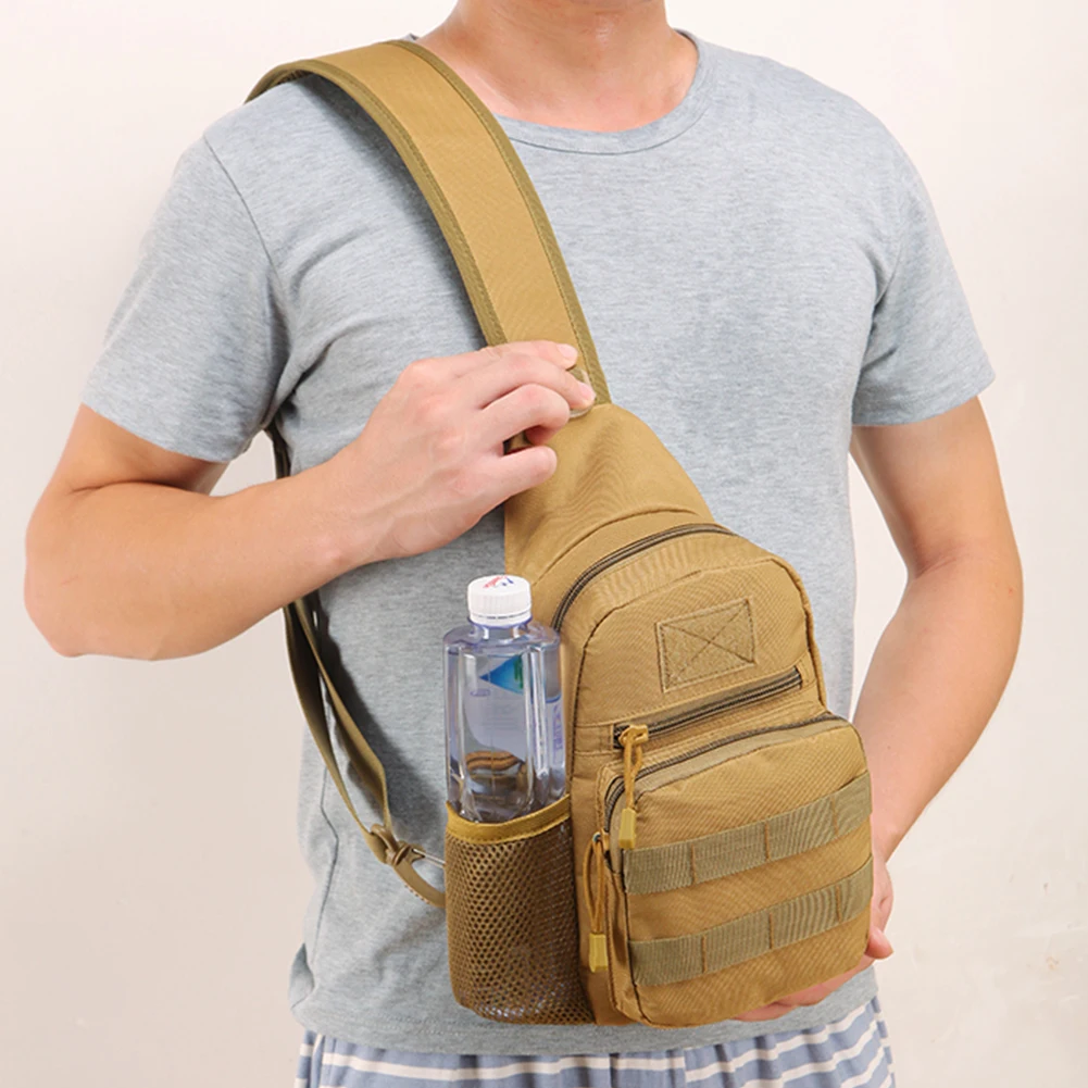 Outdoor Tactical Camouflage Kettle Chest Pack Bags Men Hiking Backpack Nylon Hunting Fishing Molle Army Trekking Shoulder Bag