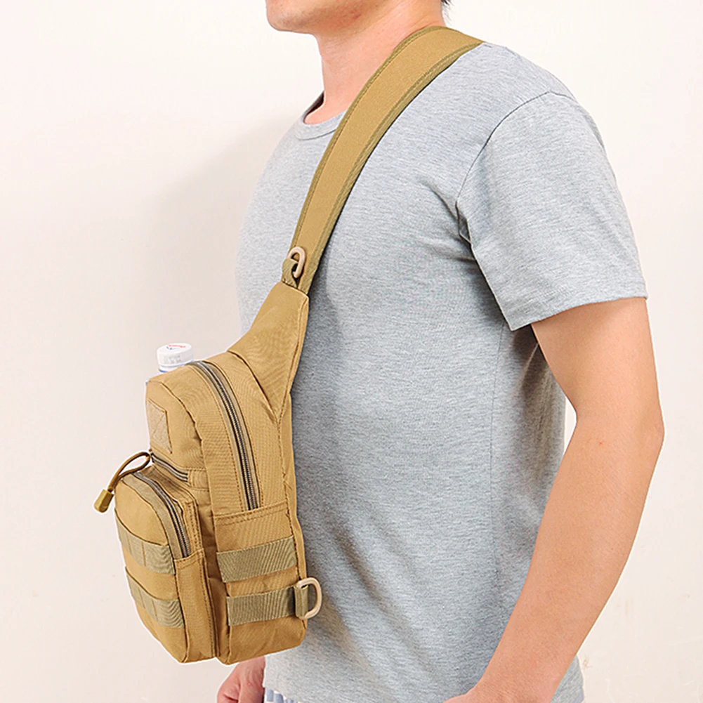 Outdoor Tactical Camouflage Kettle Chest Pack Bags Men Hiking Backpack Nylon Hunting Fishing Molle Army Trekking Shoulder Bag