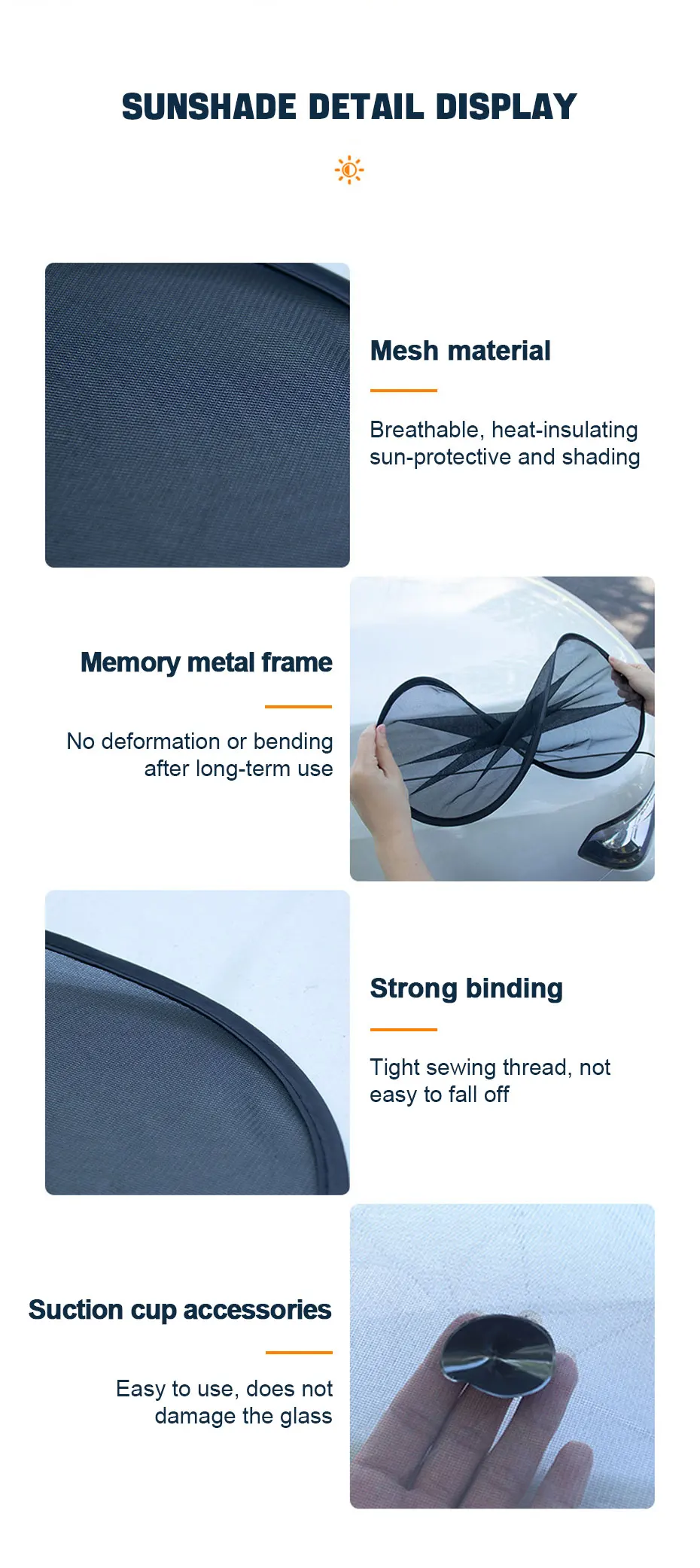 SEAMETA Car Sun Shade UV Protection Car Curtain Car Window Sunshade Rear Window Mesh Sun Visor Summer Protection Window Film