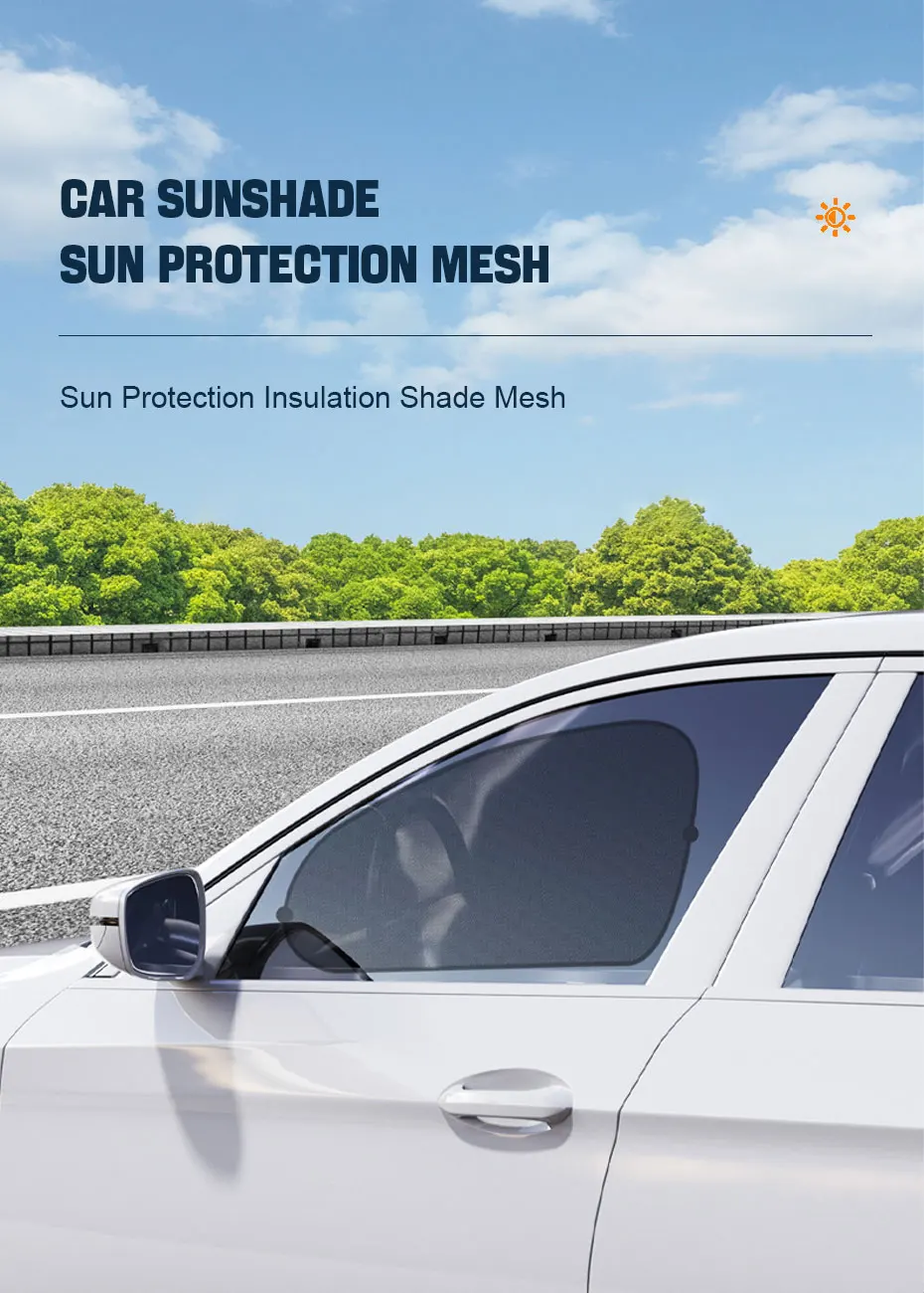 SEAMETA Car Sun Shade UV Protection Car Curtain Car Window Sunshade Rear Window Mesh Sun Visor Summer Protection Window Film