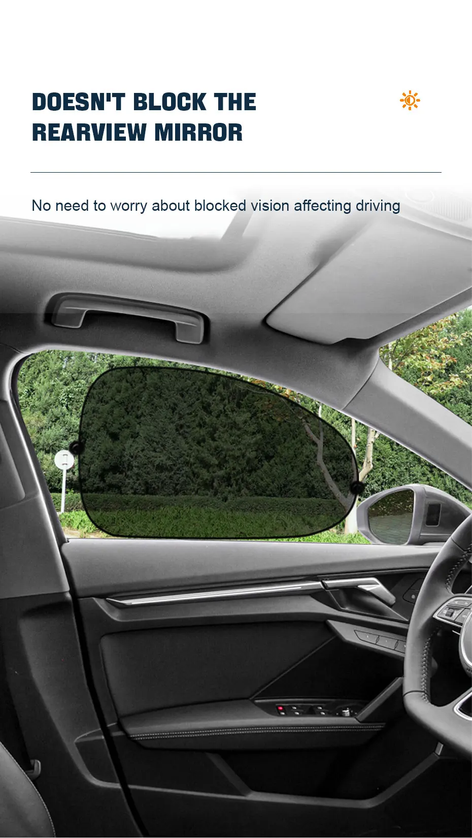 SEAMETA Car Sun Shade UV Protection Car Curtain Car Window Sunshade Rear Window Mesh Sun Visor Summer Protection Window Film