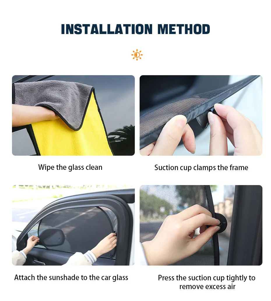 SEAMETA Car Sun Shade UV Protection Car Curtain Car Window Sunshade Rear Window Mesh Sun Visor Summer Protection Window Film