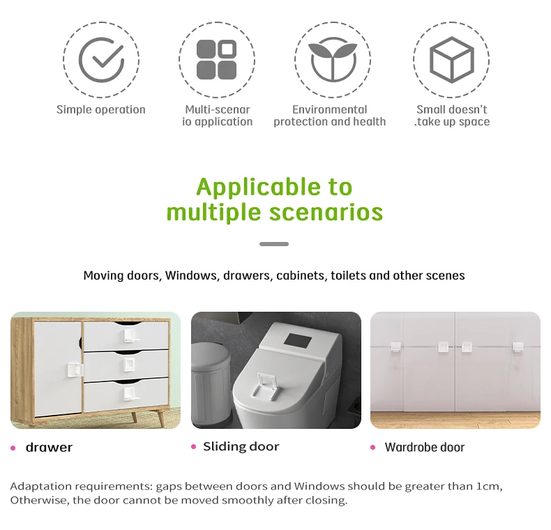 MIRTHBABY Baby Safety Window Slide Locks For Kids Child Proof Patio Sliding Glass Door Lock White