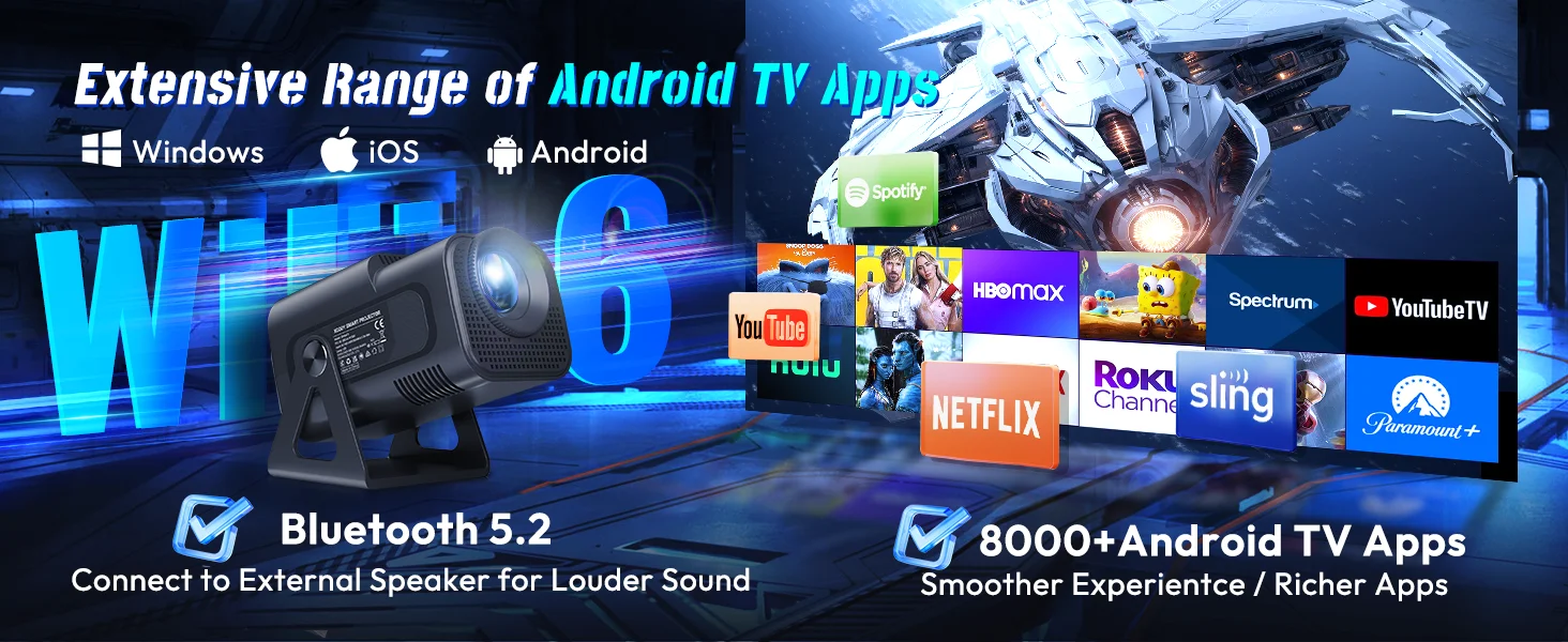 XGODY 4K Projector 1080P Full HD Smart HD LED 5G WiFi Bluetooth 12000L HDMI USB Android Home Theater